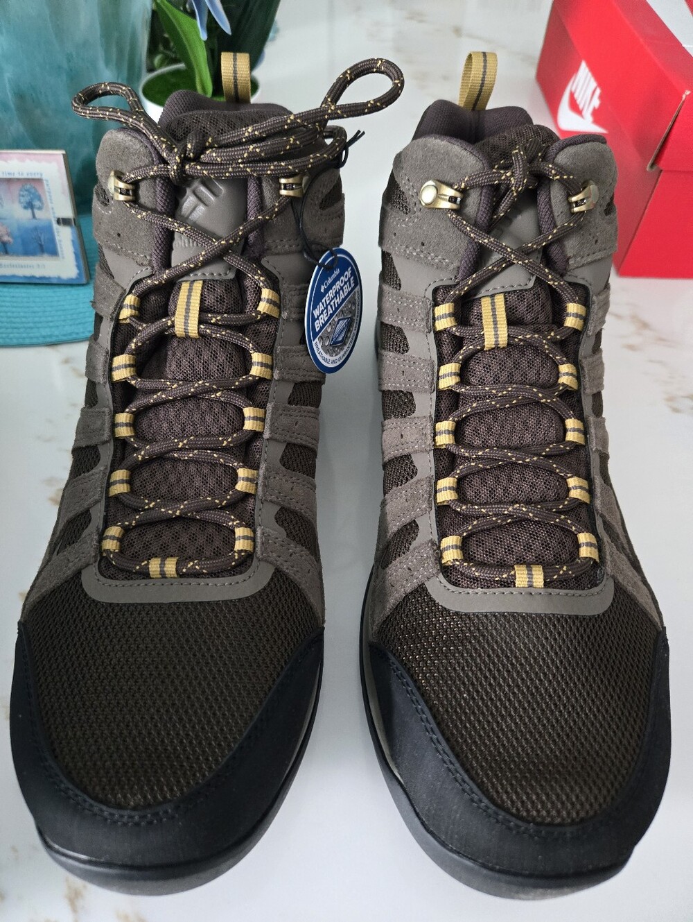 Columbia Men's Olive Brown and Black Waterproof Hiking Boots